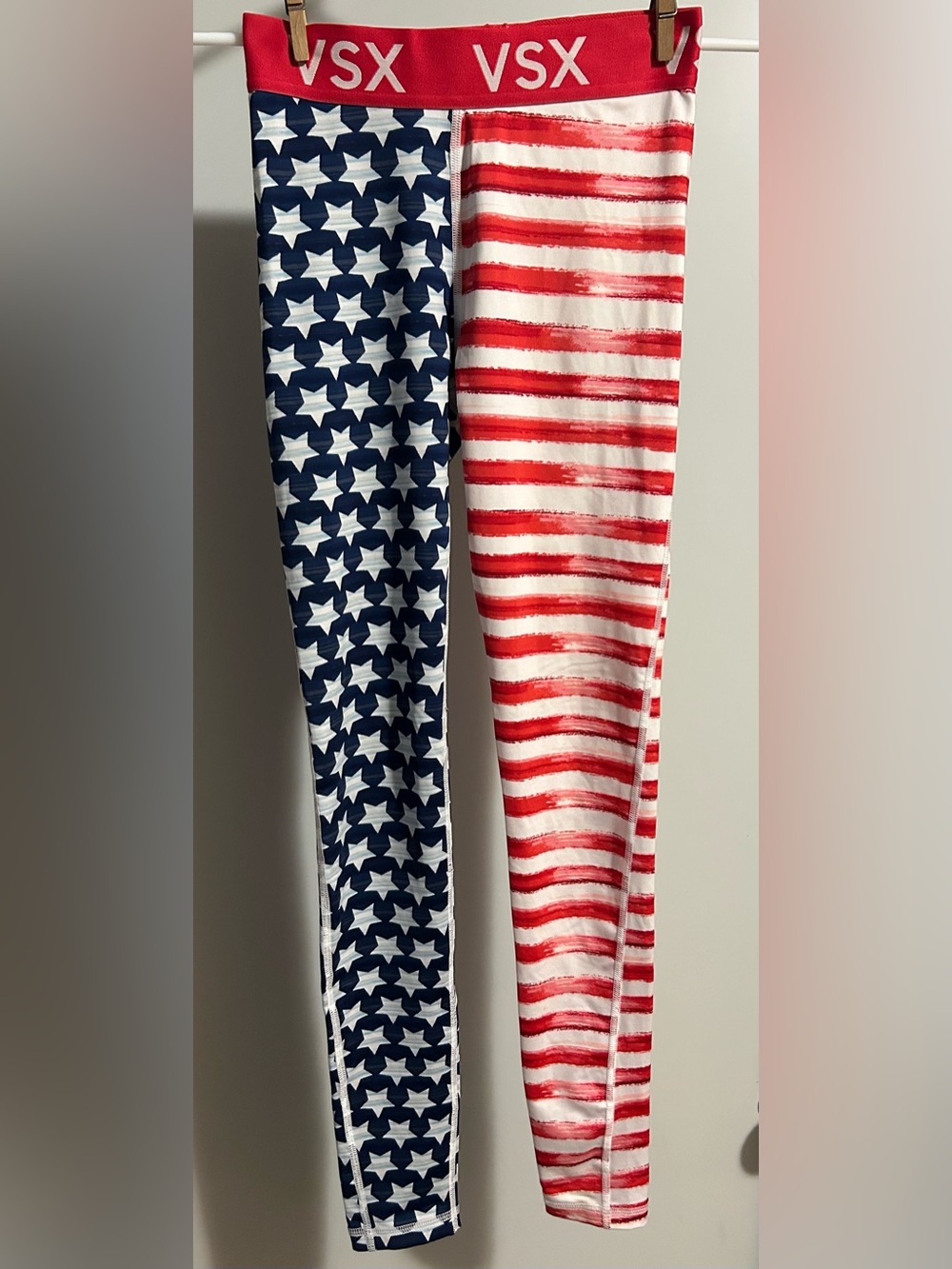 Victoria's Secret VSX Stars & Stripes Leggings - Red, Navy & White